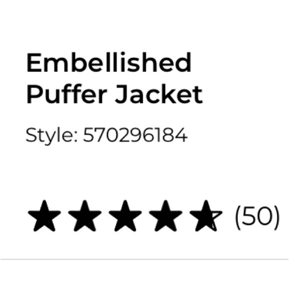 New White House Black Market Embellished Puffer Jacket - Picture 6 of 6